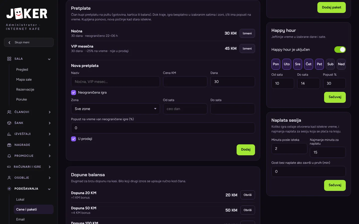 Membership plans and time packages settings